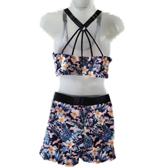 JASAMBAC  3 Piece Floral Print Athletic Tankini Swimsuits with Boyshort Sz M - Picture 4 of 9